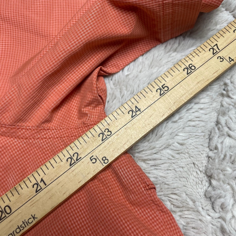 Orvis Mens Large Orange Micro Check Short Sleeve Vented Fishing Shirt Button Up - Picture 13 of 16